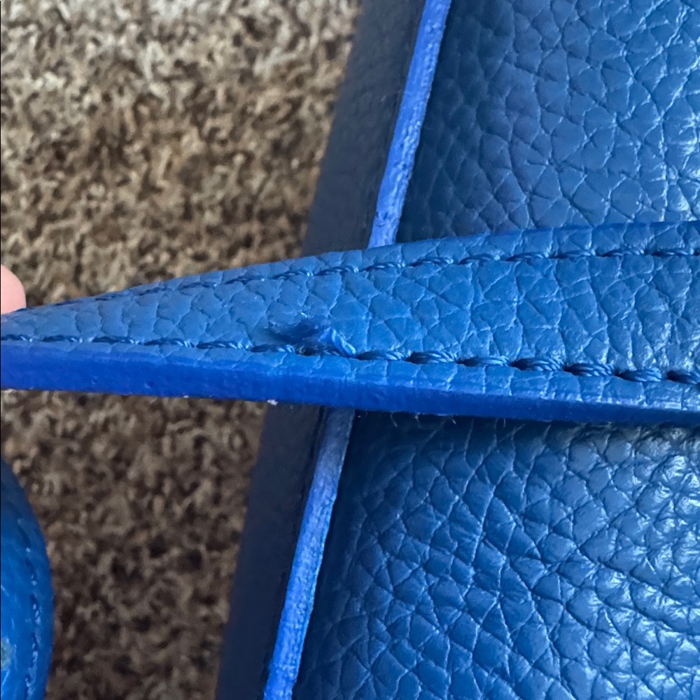 Gianni Chiarini Firenze Blue Pebbled Leather Satchel Crossbody Made in Italy - Picture 12 of 14